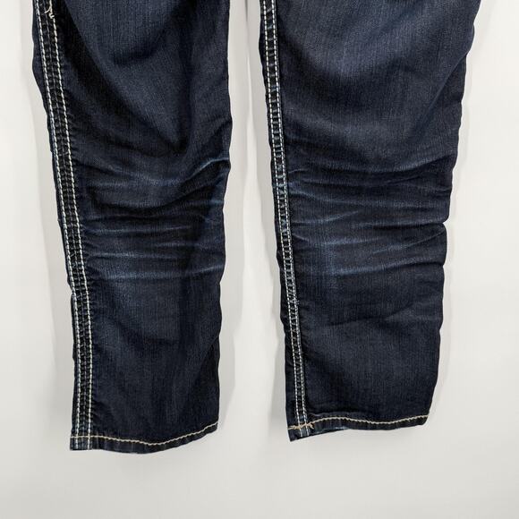Silver Jeans Tuesday Skinny Crop Womens 27 Dark Wash Embroidered Stretch Denim - Picture 6 of 14
